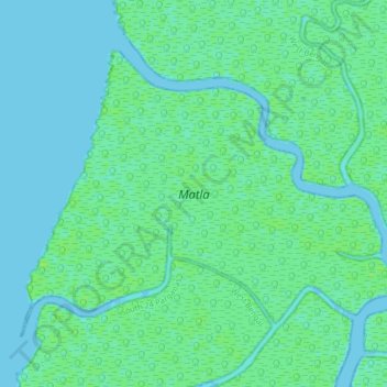 Mapa topográfico Matla, altitud, relieve