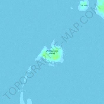 Mapa topográfico Bunabunaan Island, altitud, relieve
