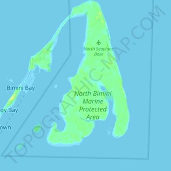 Mapa topográfico North Bimini, altitud, relieve