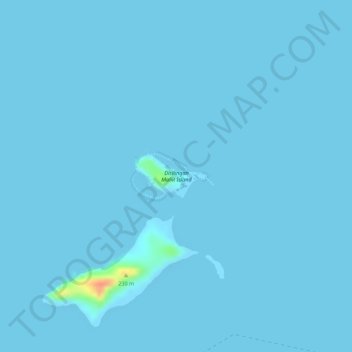 Mapa topográfico Dicilingan Island, altitud, relieve