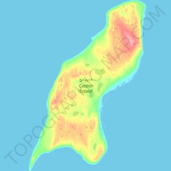 Mapa topográfico Crozier Island, altitud, relieve