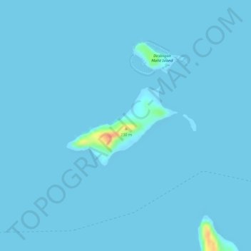 Mapa topográfico Horse Island, altitud, relieve
