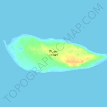 Mapa topográfico Walter Island, altitud, relieve