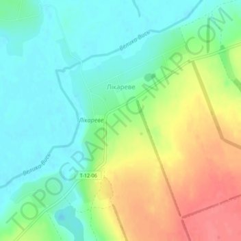 Mapa topográfico Лекарево, altitud, relieve