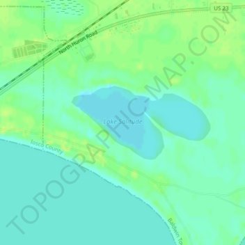 Mapa topográfico Lake Solitude, altitud, relieve