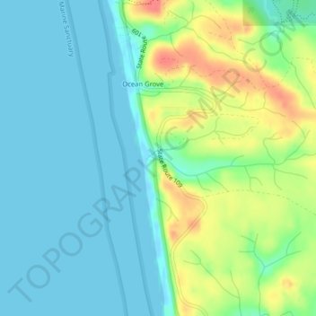 Mapa topográfico Roosevelt Beach Conservation Area, altitud, relieve