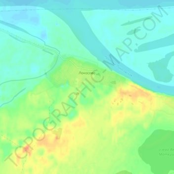 Mapa topográfico Локосово, altitud, relieve