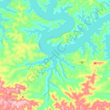 Mapa topográfico Bull Shoals Lake, altitud, relieve