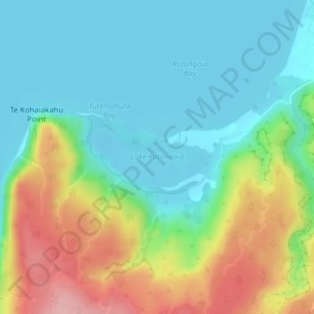 Mapa topográfico Lake Rotongaio, altitud, relieve