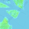 Mapa topográfico Fisher Island, altitud, relieve
