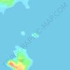 Mapa topográfico Ticala Islets, altitud, relieve