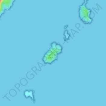 Mapa topográfico Île Piana, altitud, relieve