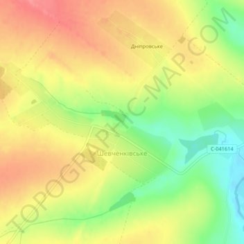 Mapa topográfico Шевченковское, altitud, relieve