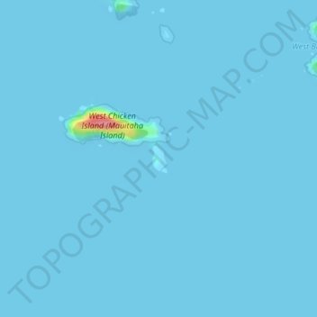 Mapa topográfico Araara Island, altitud, relieve