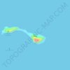 Mapa topográfico Capones Island, altitud, relieve