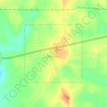 Mapa topográfico Repton, altitud, relieve