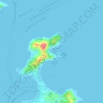 Mapa topográfico Coral Beach, altitud, relieve