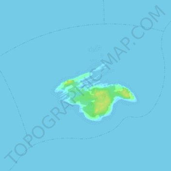 Mapa topográfico Cross Island, altitud, relieve