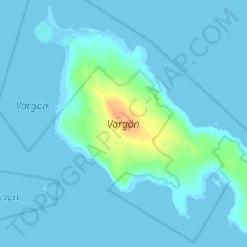 Mapa topográfico Vargön, altitud, relieve