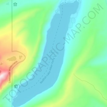 Mapa topográfico Redfish Lake, altitud, relieve