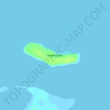 Mapa topográfico Howe Island, altitud, relieve