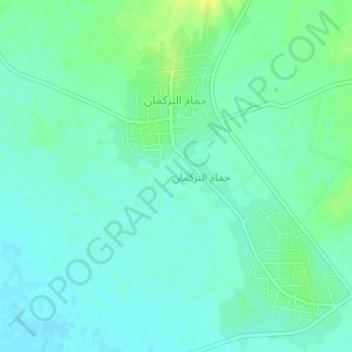 Mapa topográfico Hammam at Turkuman, altitud, relieve