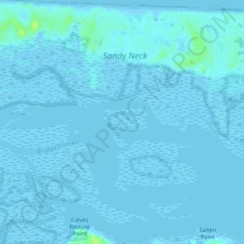 Mapa topográfico Little Thatch Island, altitud, relieve