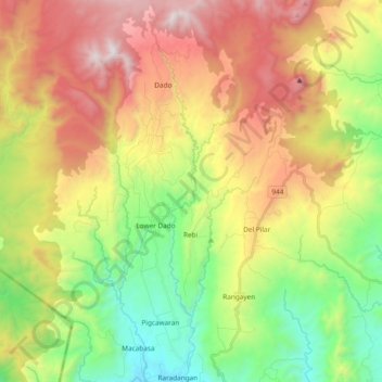 Mapa topográfico Libungan River, altitud, relieve