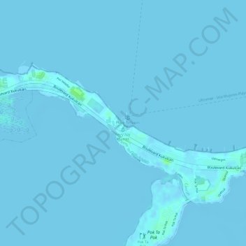 Mapa topográfico Playa Tortugas, altitud, relieve