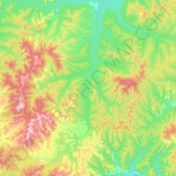 Mapa topográfico Уини, altitud, relieve