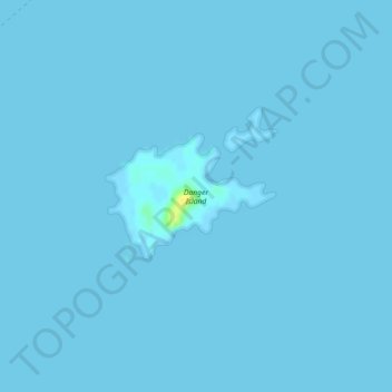 Mapa topográfico Danger Island, altitud, relieve
