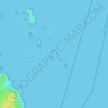Mapa topográfico Illa Noro, altitud, relieve