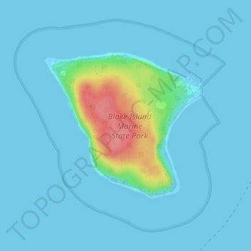 Mapa topográfico Blake Island, altitud, relieve