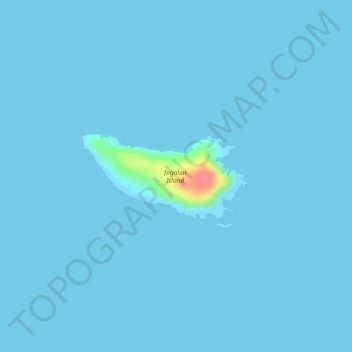 Mapa topográfico Ingalan Island, altitud, relieve