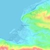 Mapa topográfico Montego Bay, altitud, relieve