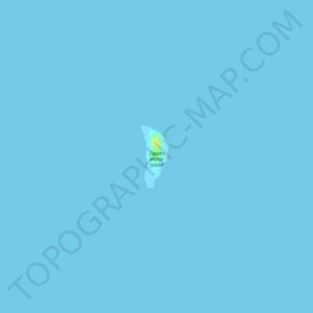 Mapa topográfico Zapato Menor Island, altitud, relieve