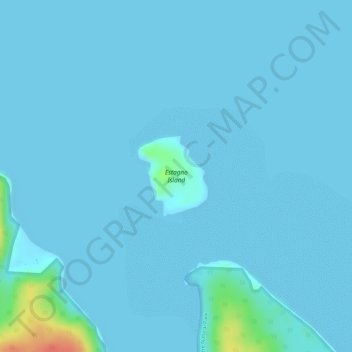 Mapa topográfico Estagno Island, altitud, relieve