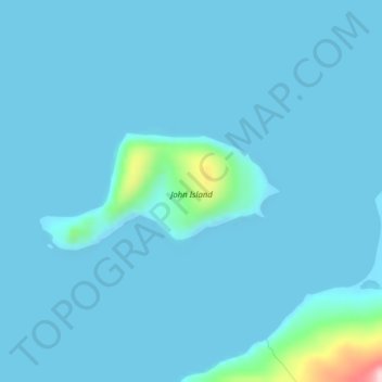 Mapa topográfico John Island, altitud, relieve