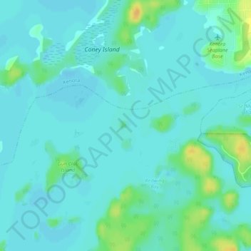 Mapa topográfico Dingwall Island, altitud, relieve