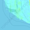 Mapa topográfico Washaway Beach, altitud, relieve