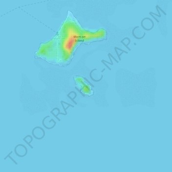 Mapa topográfico Antokon Island, altitud, relieve