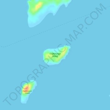 Mapa topográfico Cagbinunga Island, altitud, relieve