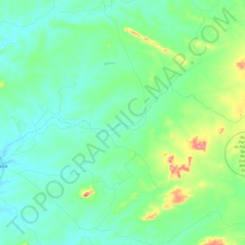 Mapa topográfico Riacho da Ema, altitud, relieve