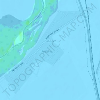 Mapa topográfico Rybalko, altitud, relieve