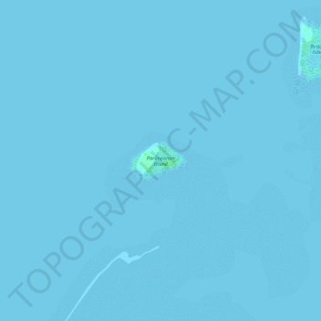 Mapa topográfico Parunponon Island, altitud, relieve