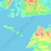 Mapa topográfico Baía de Galway, altitud, relieve