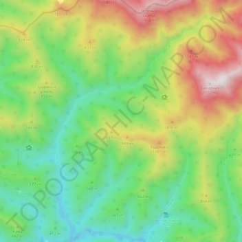 Mapa topográfico Агва, altitud, relieve