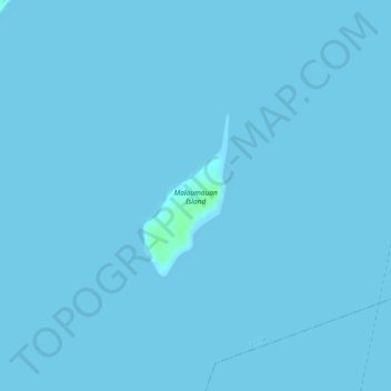 Mapa topográfico Malaumauan Island, altitud, relieve
