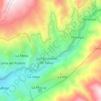 Mapa topográfico Chama, altitud, relieve