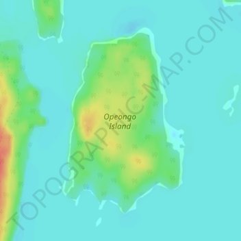 Mapa topográfico Opeongo Island, altitud, relieve